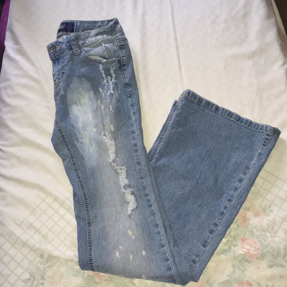 Vintage ANGELS Bootcut Distressed Jeans Sz 3